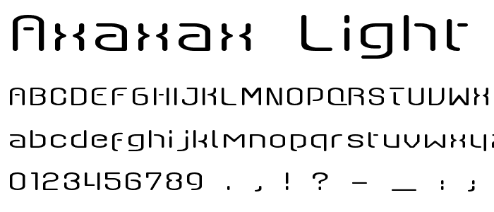 Axaxax light font